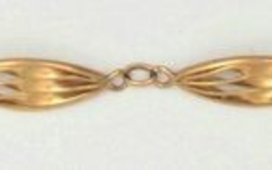 Articulated yellow gold bracelet with spindle links. Circa...