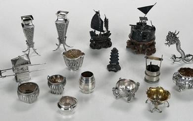 Asian Silver Salts and Miniature Figures