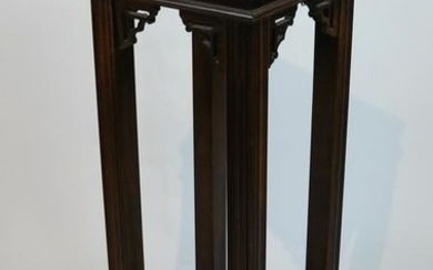 Asian-Style Mahogany Open Pedestal