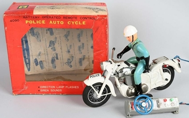 BANDAI BATTERY OP POLICE MOTORCYCLE w/ BOX