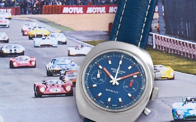 BREITLING (Chronographe Pilote Sprint - Tonneau Rallye Blue réf. 2051), vers 1968 Chronographe de pilote...
