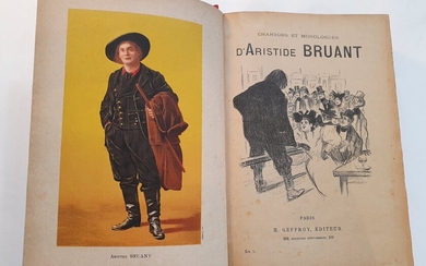 BRUANT (Aristide de). Chansons et monologues. Paris, H. Geffroy, s.d. [c. 1890]. Grand in-8, demi-toile...