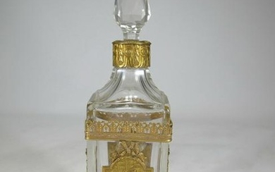 Baccarat antique bronze & glass perfurm bottle