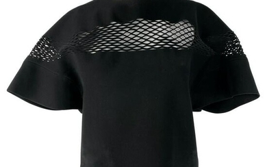Balenciaga Paris Black Cropped Top, Size 40