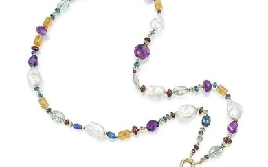 Baroque Pearl and Multi-Stone Necklace