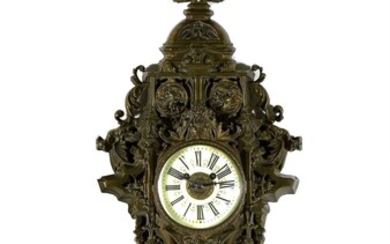 Black Forest Bronze Gothic Revival Wall Clock by Lenzkirch