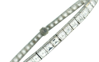 Boucheron Diamond Platinum Tennis Line Bracelet, 1950s