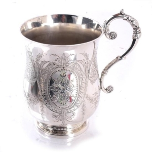 British Victorian .925 Silver Christening Cup