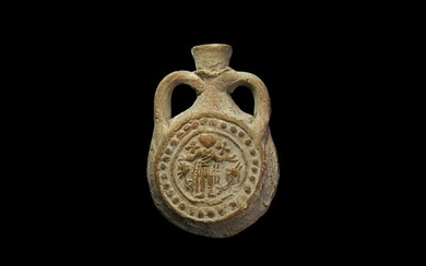 Byzantine Pilgrim Flask with Saint Menas