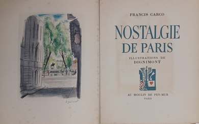 CARCO (Francis) : Nostalgie de Paris. Paris,... - Lot 40 - Villanfray & Associés