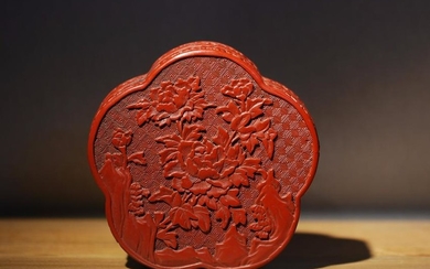 CHINESE CINNABAR LACQUER COVER BOX, QING DYNASTY