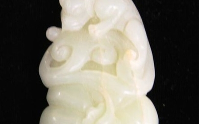 CHINESE WHITE JADE CARVED FIGURE