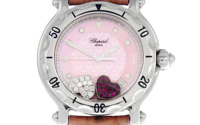 CHOPARD - a stainless steel Happy Sport wrist watch, 37x35mm.