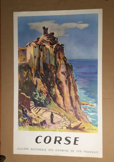 CORSE. French tourist poster. Offset print in colours, 1955. 100×62 cm. Unframed.