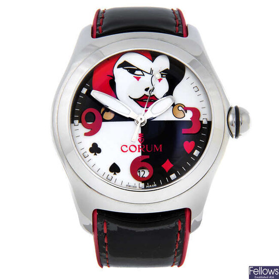 CORUM - a limited edition gentleman's stainless steel Bubble Joker wrist watch.
