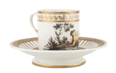 CUP AND SAUCER IN PORCELAIN - FRANCE EARLY 20TH CENTURY