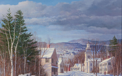 Carl Wuermer (American, 1900-1982) Village in Winter 20 x 24 in. (50.8 x 61.0 cm) framed 27 x 31 in.