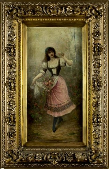 Carlo Valensi Signed Oil on Canvas, Late 19th C.