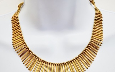 Cartier 18k Gold Signed Numbered Mid Century Modernist Graduated Supple Necklace