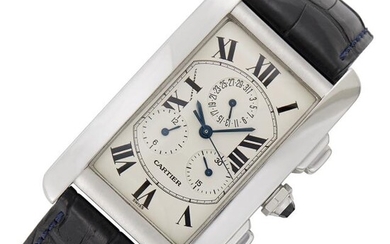 Cartier Gentleman's White Gold 'Tank Américaine Chronograph' Wristwatch, Ref. 2312