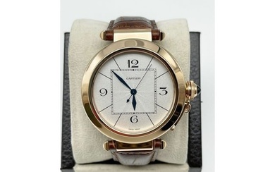 Cartier Pasha 18K Rose Gold Leather Strap