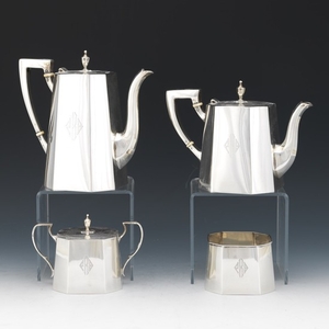 Cartier Sterling Silver Four Piece Tea and Coffee Service