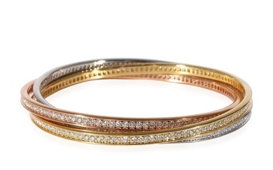 Cartier Trinity Diamond Bracelet in 18k 3 Tone Gold 8 CTW