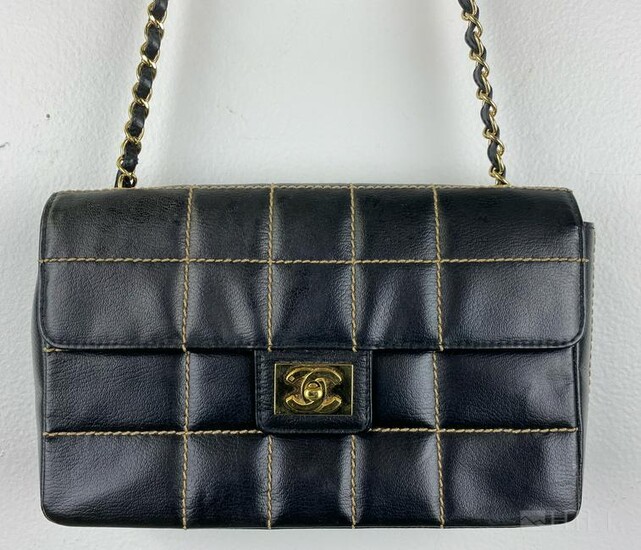 Chanel Designer Black Leather Classic Flap Handbag