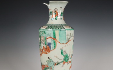 China, a famille verte porcelain 'figural' vase, 19th century