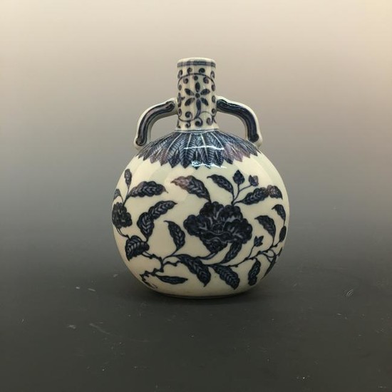 Chinese Blue and White Flower Vase with Xuande Mark