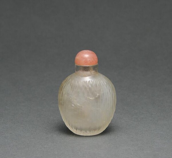 Chinese Carved Rock Crystal Snuff Bottle, 18th Century