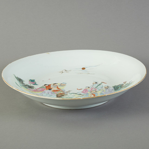 Chinese Famille Rose Porcelain Charger Immortals