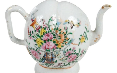 Chinese Famille Rose Porcelain Peach Form Cadogan
