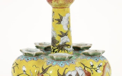 Chinese Famille Rose Yellow Dayazhai Style Vase