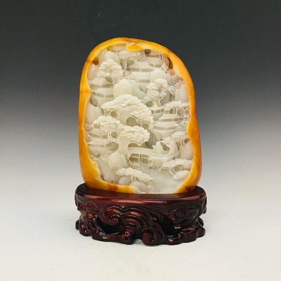 Chinese Hetian Jade Decoration with Certification