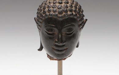 Chinese Iron Buddha Head, 18th or 19th Century