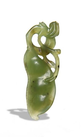 Chinese Spinach Jade Toggle, 18th Century