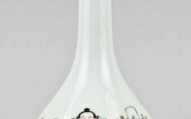 Chinese fam. rose pipe vase, H 18.6 cm.