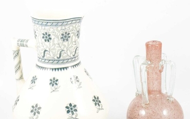 Christopher Dresser for Minton wash jug, and glass vase