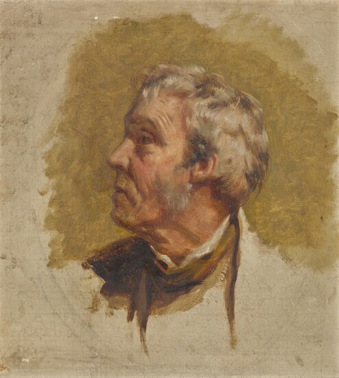 Circle of Sir Edwin Henry Landseer, Head study of a man in profile