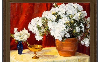 Clyde Aspevig Original Oil Painting On Canvas Signed Floral Still Life Large Art