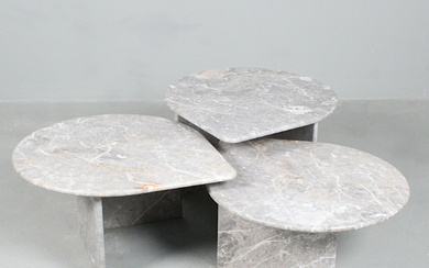 Coffee tables/Teardrop shaped marble coffee table.