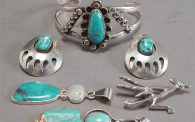 Collection of Southwest Sterling and Turquoise Jewelry