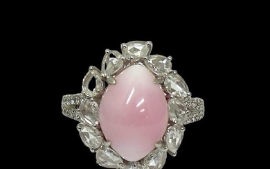 Conch Pearl and Diamond Ring