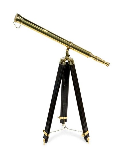 Contemporary Brass Telescope on Stand Height of stand
