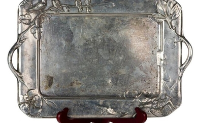 Continental Art Nouveau silver tray