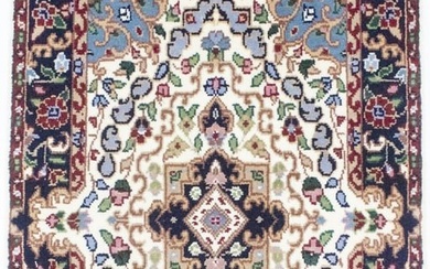 Cream Fine Hand-Knotted New Kirman 2X3 Oriental Home Decor Area Rug Wool Carpet