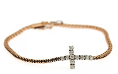 Crieri: A diamond bracelet set with numerous brilliant-cut diamonds, mounted in 18k rose and white gold. L. 15 cm.