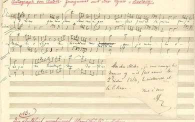 Daniel François Esprit AUBER (1782-1871). Manuscrit musical autographe...