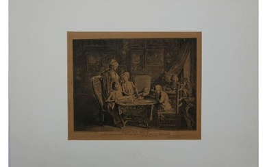 Daniel Nikolaus Chodowiecki 1771. "Der Künstler und seine Familie" Blattmaße: Höhe ca. 22,5 cm